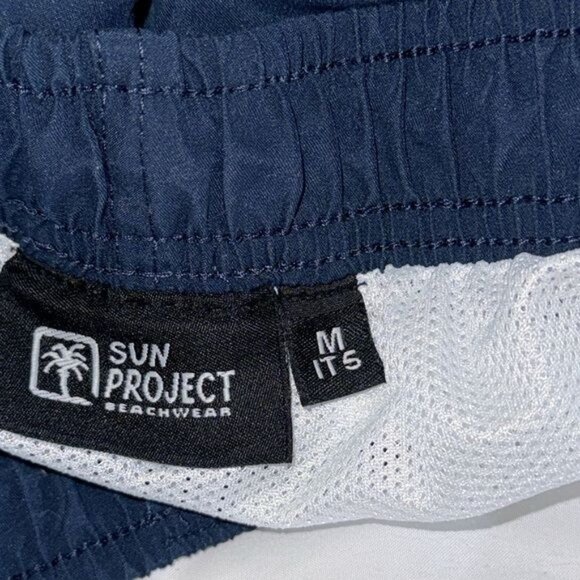 Sun Project Mens Swim Shorts M Navy Blue Polyester Beachwear - Picture 3 of 8